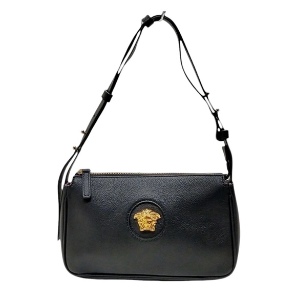 Versace Handbags - Versace Black Leather La Medusa Shoulder Bag